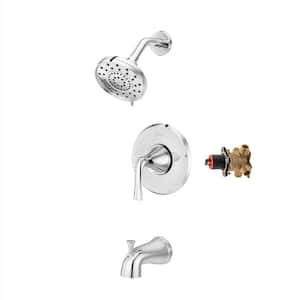 Ladera Single Handle 3-Spray Tub and Shower Faucet 1.8 GPM in Polished Chrome (Valve Included)
