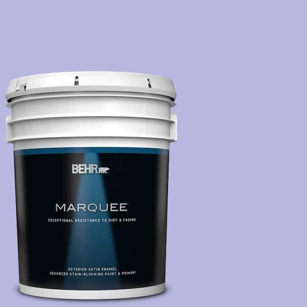 BEHR MARQUEE 5 gal. #P550-3 Lavender Cloud Satin Enamel Exterior Paint & Primer