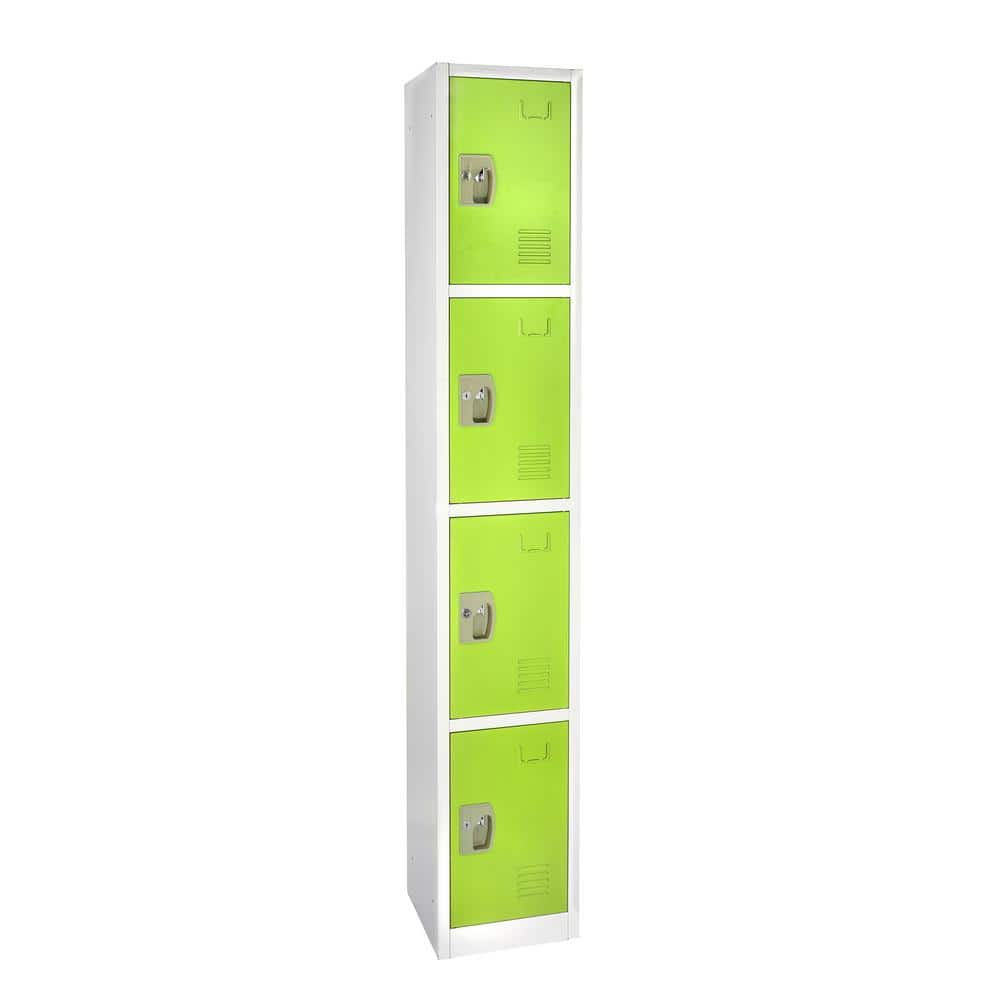 629-Series 72 in. H 4-Tier Steel Key Lock 4-Shelf Storage Locker Free Stand