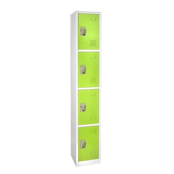 629-Series 72 in. H 4-Tier Steel Key Lock 4-Shelf Storage Locker Free Standing Cabinets for Home, School, Gym in Green