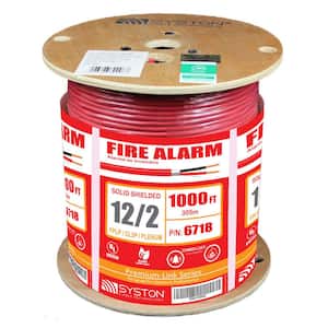 1,000 ft. 12/2 Red Solid Shielded UL FPLP Fire Alarm Cable