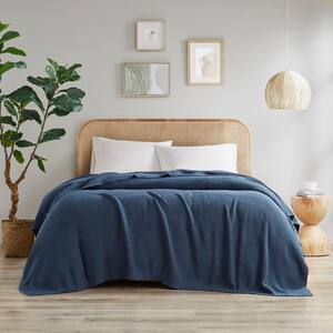 Bree Knit Indigo Acrylic King Blanket