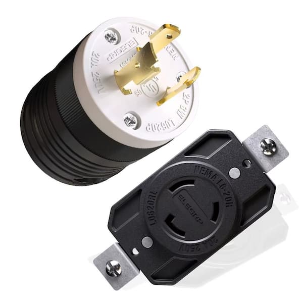ELEGRP 1 Pack NEMA Locking Outlet and Plug, Twist Lock Electrical