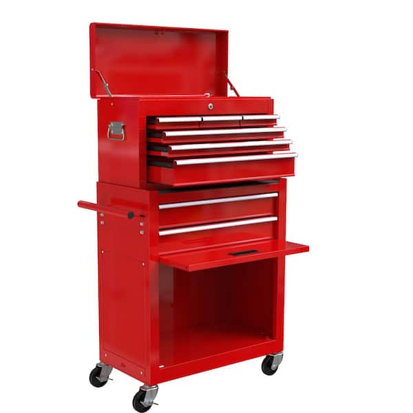 13 in. High Capacity Rolling Side Tool Cabinets Chest with Wheels and Drawers, 8-Drawer Tool Storage Cabinet