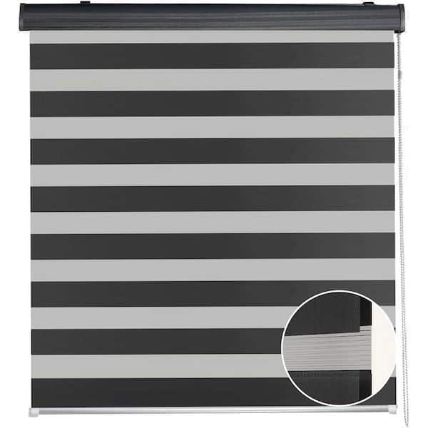 Pro Space Gray Light Control Dual Layer Shades Day and Night Window Drapes Roller Shades Suitable for Any Room 23 in. x 72 in.