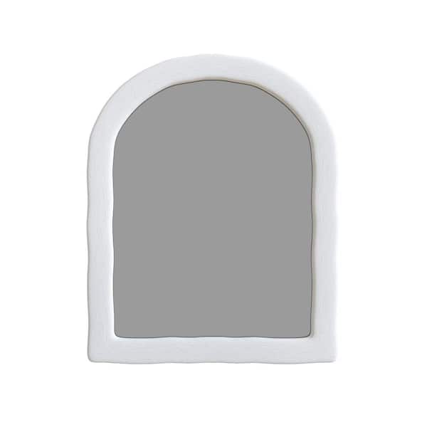 Thea 38 in. W x 47 in. H Framed Arched Vanity Mirror in White