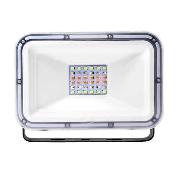 Unbranded 30-Watt Black Outdoor Integrated LED Thin C8 Generation Flood Light RGB Light with Remote Control