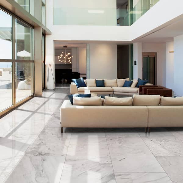 MSI Franrivers Gray Onyx 24 in. W x 48 in. L Polished Porcelain Floor and Wall Tile (16 sq. ft./Case)