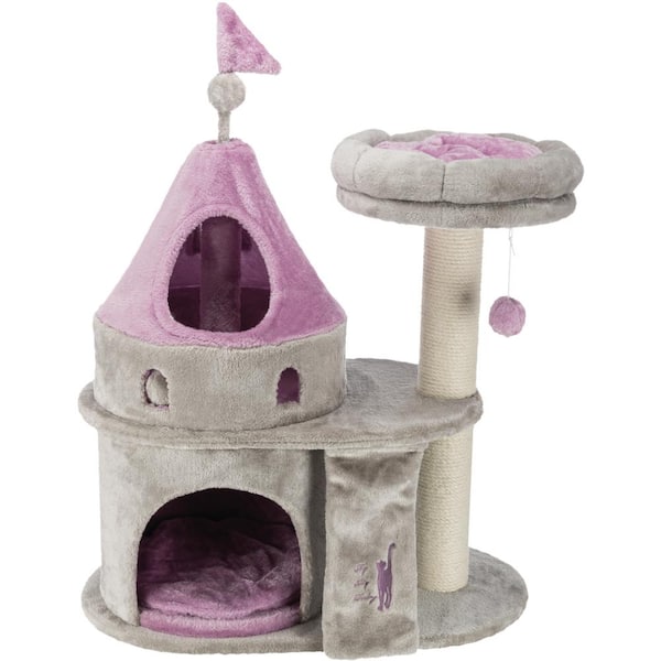 TRIXIE My Kitty Darling Castle Condo, Scratching Post, Cat Tree, Cat Furniture, Cat Toy, Removable Cushion