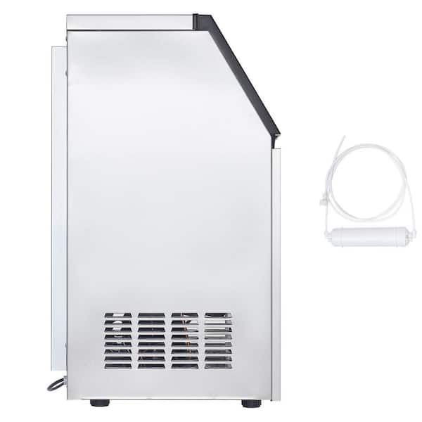 100 lbs./24 H Commercial Ice Maker 16.9 in.W 36 Ice Cubes in 15 Mins Freestanding 28 lbs. Capacity Full Size Cube Silver