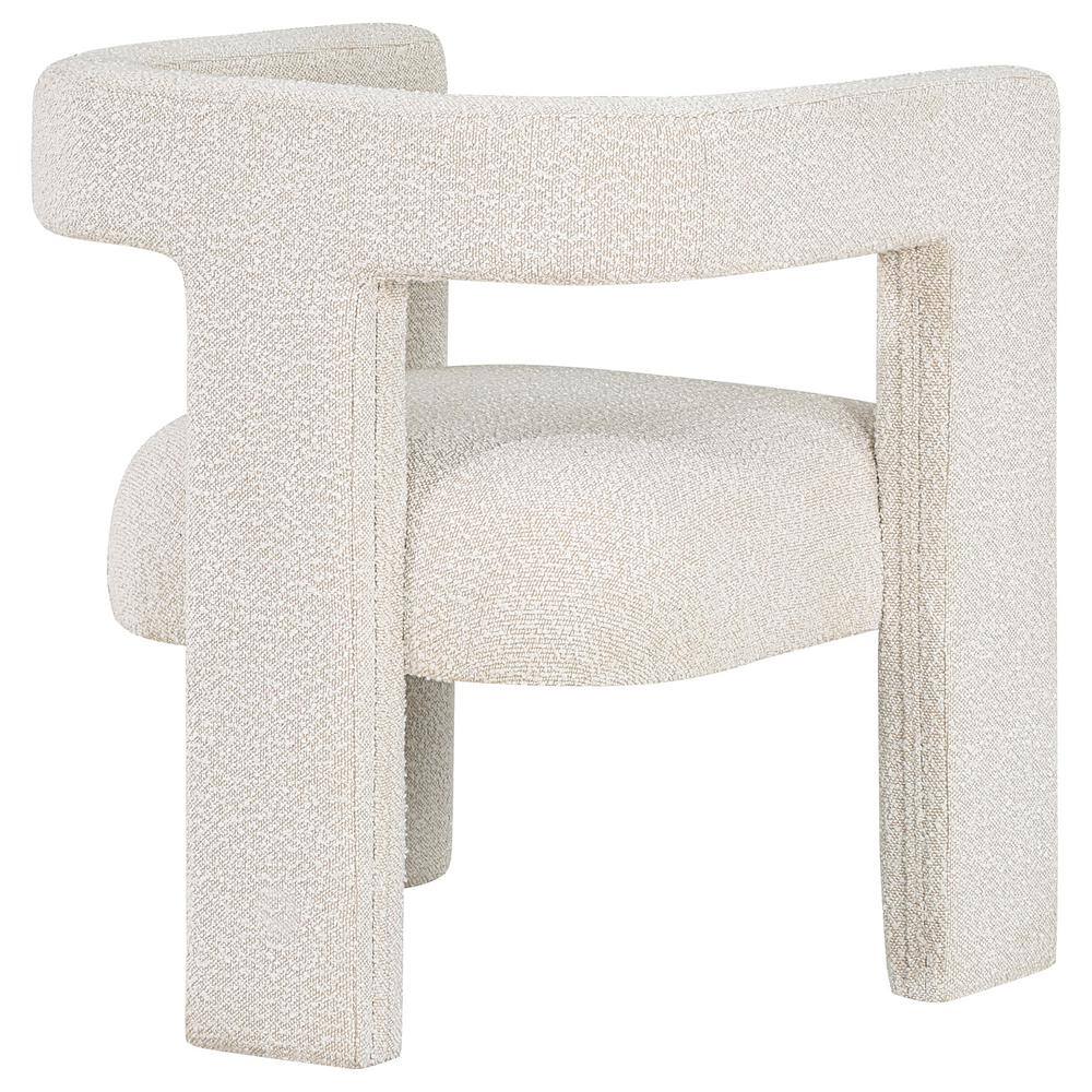 Petra White Bouclé Upholstered Modern Accent Chair