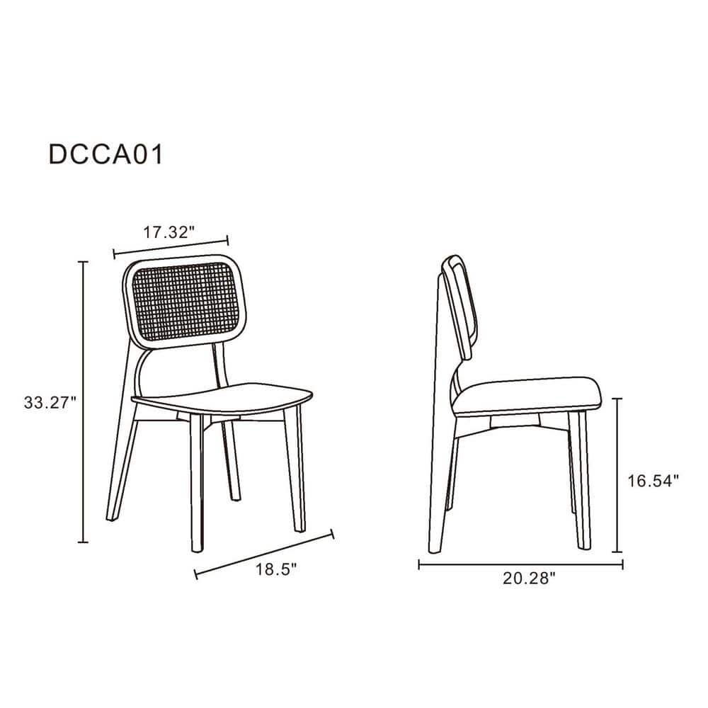 Versailles Natural Cane and Ash Wood Ergonomic Side Chair