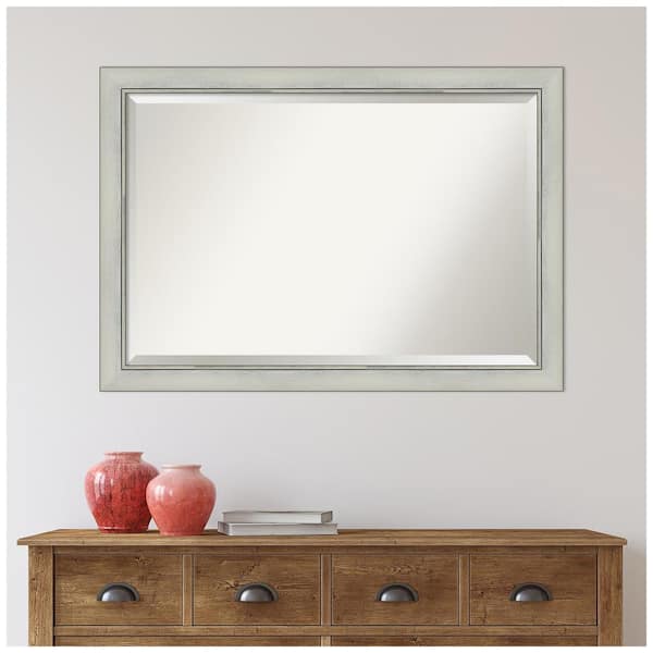 Amanti Art Framed Wall Mirror Flair Silver Patina 28 x 40