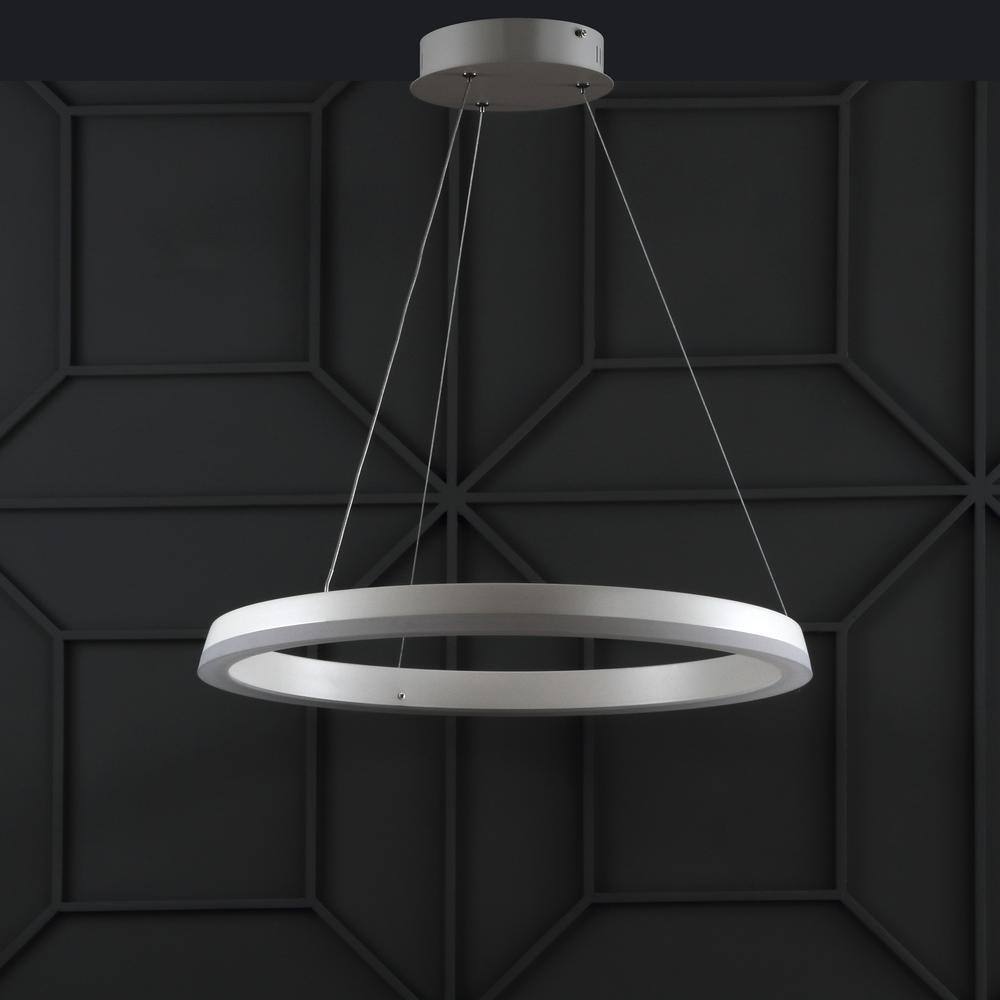 Baxter 72" Adjustable Matte White Aluminum LED Hoop Pendant Light