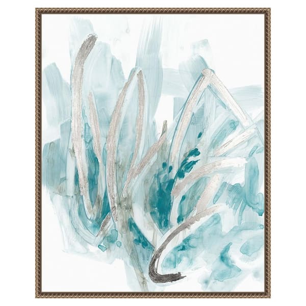 Amanti Art Embellished Aquatic Energy II by June Erica Vess 23 in. W x 28 in. H. Canvas Wall Art Print Framed in Bronze