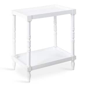 Bellport 22 in. White Rectangle MDF Top End Table