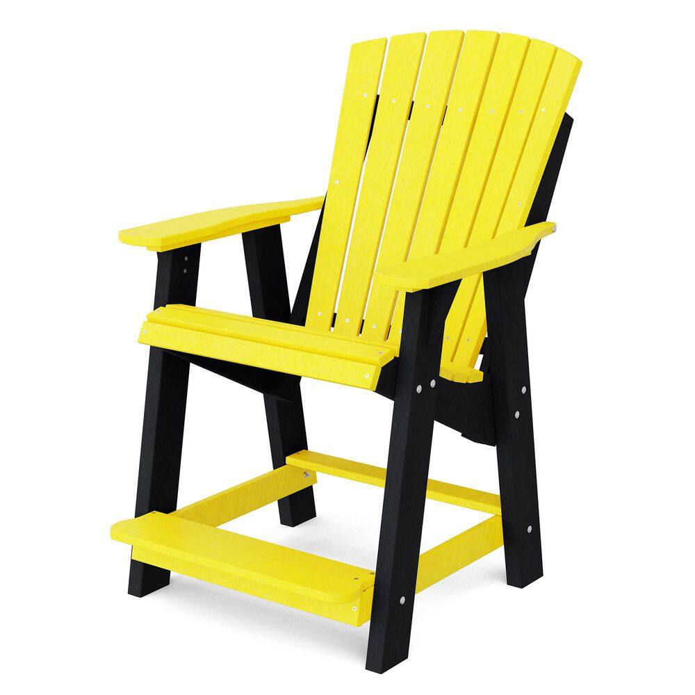 Heritage Lemon Yellow and Black Plastic Outdoor High Adirondack Chair price history on PriceWatchPro