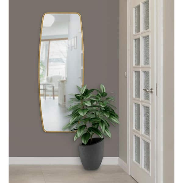 Kate and Laurel Rhodes 48 in. x 16 in. Classic Octagon Framed Gold Wall  Accent Mirror 218368 - The Home Depot