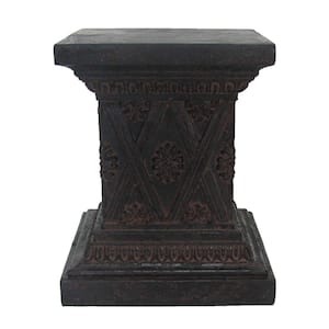 18 in. H Aged Charcoal Cast Stone Fiberglass Pedestal
