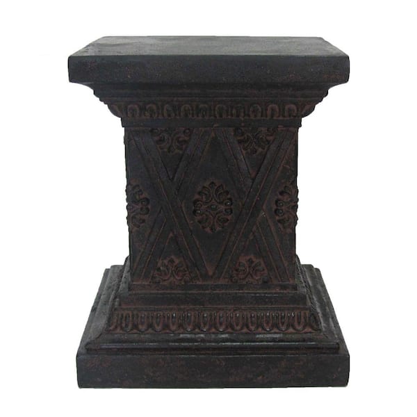 MPG 18 in. H Aged Charcoal Cast Stone Fiberglass Pedestal