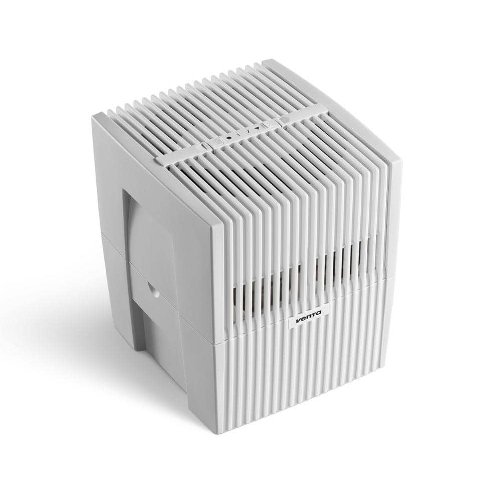 Compact White and Gray Floor-Standing Air Humidifier and Purifier