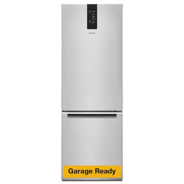 Whirlpool 24 in. 12.7 cu. ft. Garage Ready Bottom Freezer Refrigerator in Fingerprint Resistant Stainless