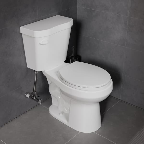 ANZZI 2-Piece Ceramic Glazed Round Toilet in White with Soft Close