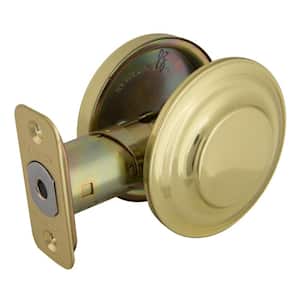 Polished Brass Single-sided Deadbolt with Outside Plate