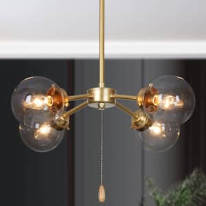Uolfin Modern Globe Dining Room Chandelier 5-Light Gold Sputnik ...