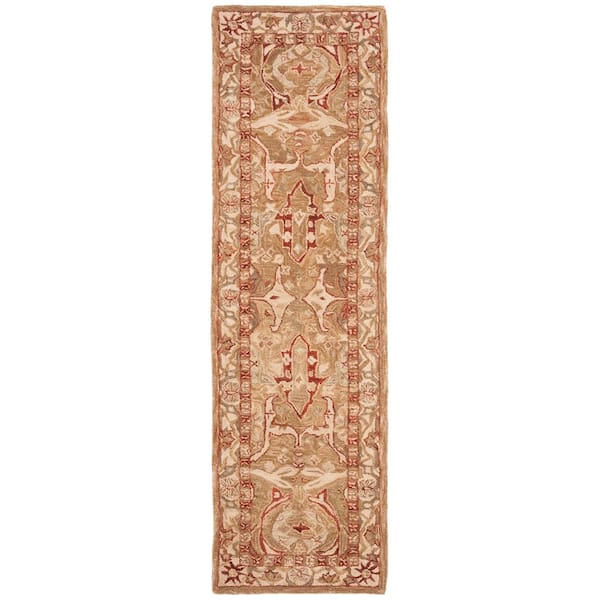 SAFAVIEH Anatolia Straw/Ivory 2 ft. x 12 ft. Border Runner Rug