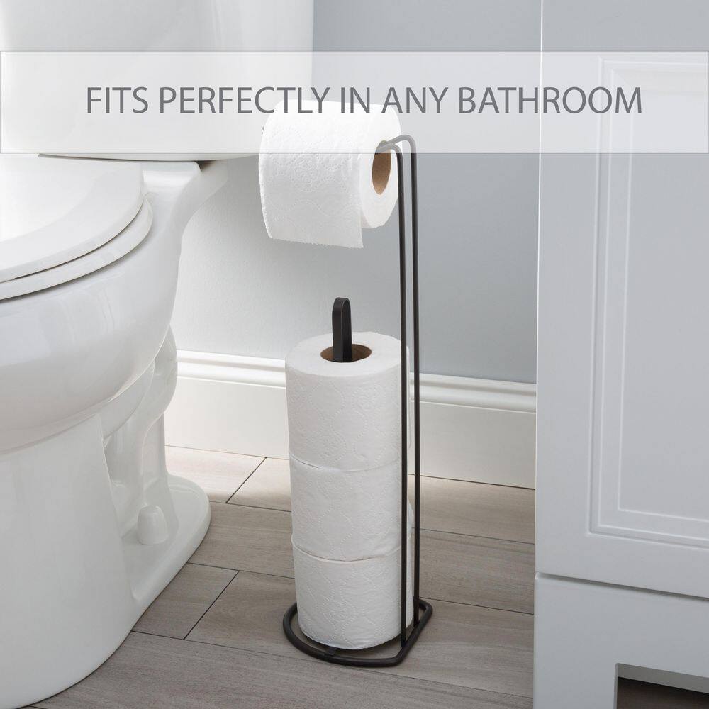 Bronze Freestanding Toilet Paper Holder with Reserve