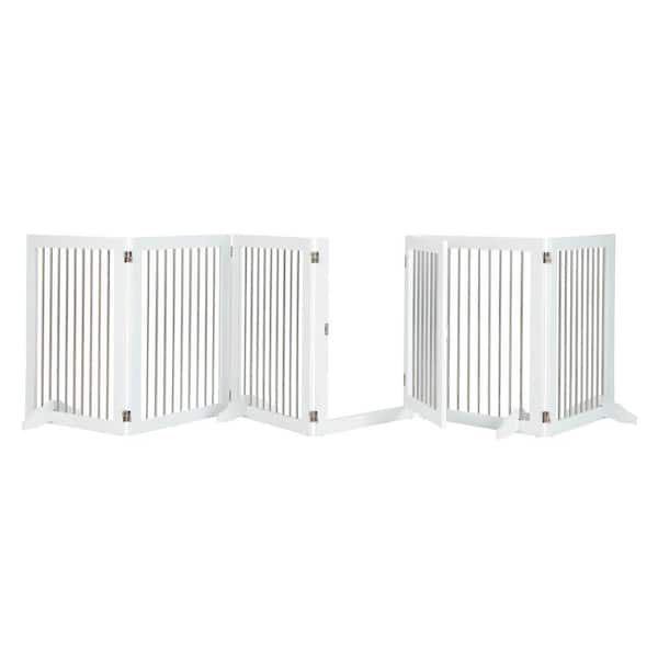 FORCLOVER Freestanding 6-Panel Dog Gate with 4 Support Feet for Stairs