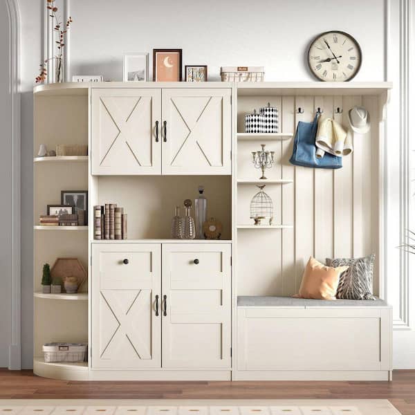 anpport 79.1 in. W x 66.1 in. H Detachable Left-Right Combination Hall ...