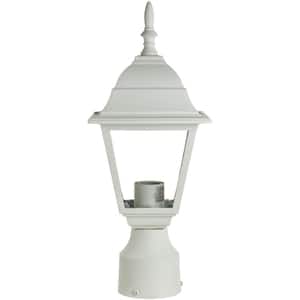 12.10 in. 1-Light White Aluminium Hardwired Outdoor Waterproof Post Light Fixture with No Bulbs Included