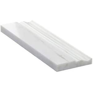 Bianco Dolomite White 4 in. x 12 in. Polished Marble Base Molding Wall Tile Trim