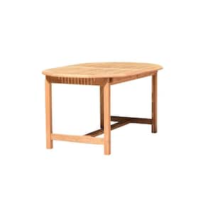 Amazonia Brown Oval Wood Outdoor Dining Table with Extension