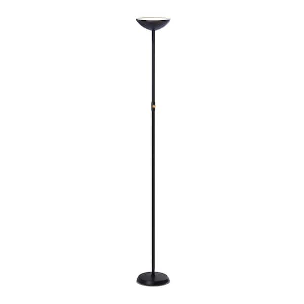 Brightech SkyLite 65 in. Classic Black Industrial 1-Light LED Energy Efficient Floor Lamp with Built-In Gradient Dimmer Function