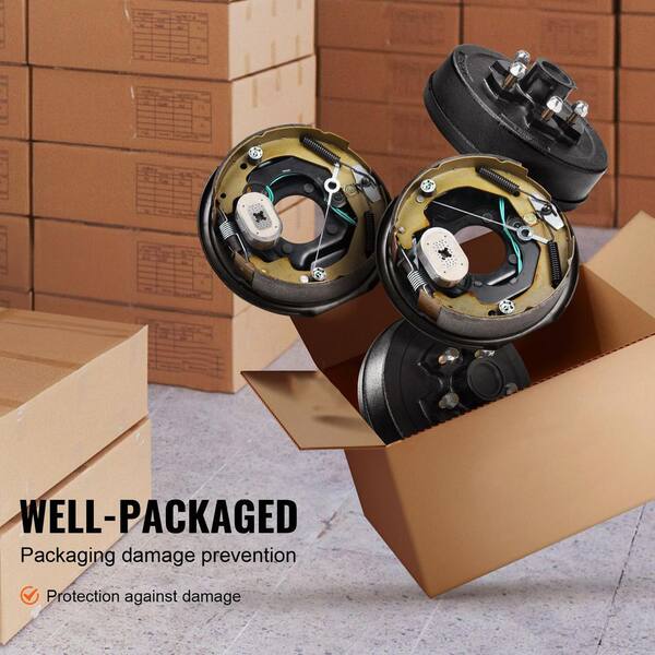 SCITOO Trailer Hub With Brake Drum 8 Lug on 6.5 Hub 12X2 25580 x 14125A Bearing fit For 7000 lbs axle Trailer Paint Black SCITOO Trailer Hub Assembly With Brake Drum