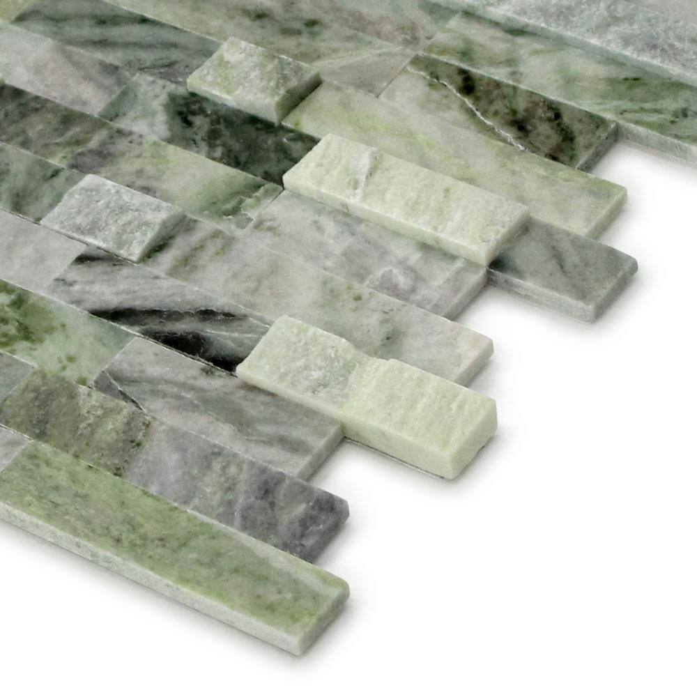 Emerald Green Natural Marble Peel and Stick Mosaic Tile