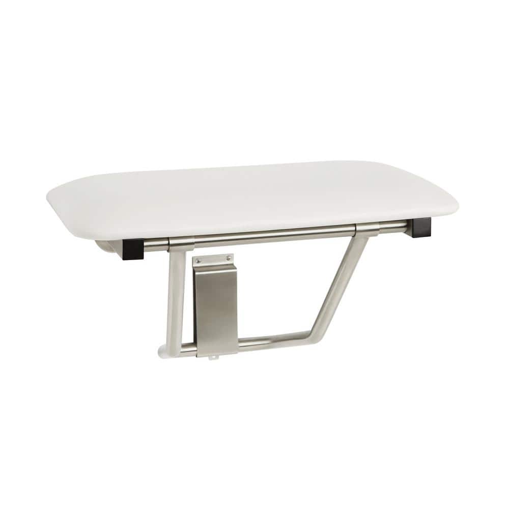 24 in. x 15 in. Padded White Folding Wall Mount Shower Seat Bench, ADA Compliant price history on PriceWatchPro