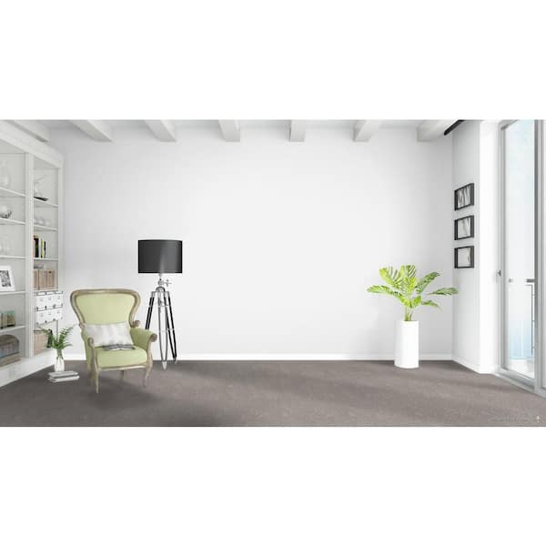 Fall Skies II  - Brisk Breeze - Gray 65 oz. SD Polyester Texture Installed Carpet
