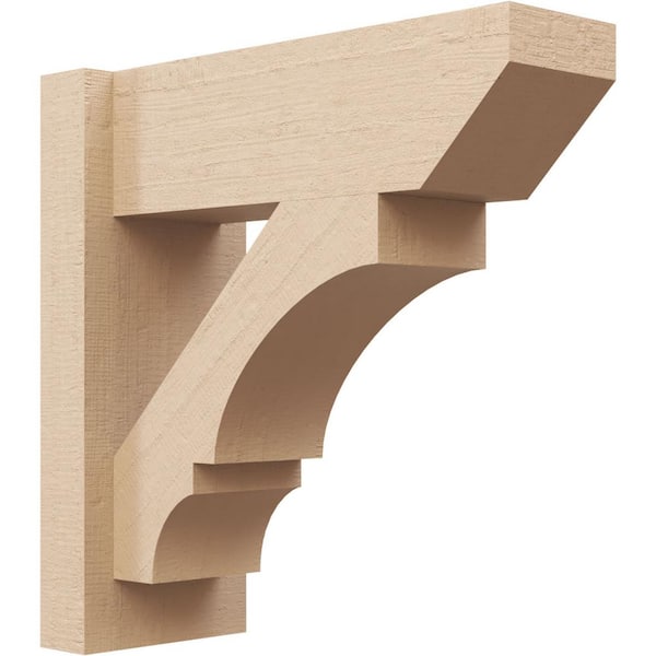 Ekena Millwork 6 in. x 16 in. x 16 in. Balboa Slat Rough Cedar Woodgrain Timberthane Polyurethane Outlooker, Primed Tan