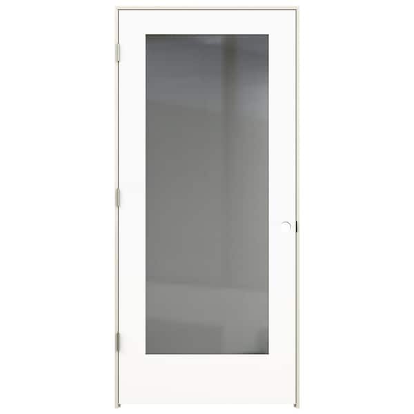 JELD-WEN 36 in. x 80 in. Tria Modern White Right-Hand Mirrored Glass Molded Composite Single Prehung Interior Door