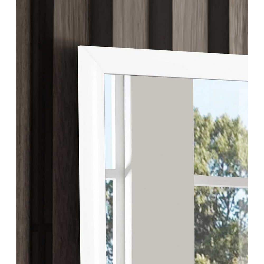 Marilla 35 in. x 39 in. White Wood Framed Dresser Mirror