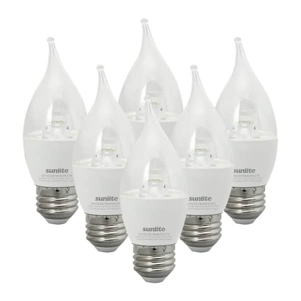 Sunlite 60-Watt Equivalent CA11 Dimmable ENERGY STAR and ETL Listed LED Light Bulb, Warm White 2700K (6-Pack)