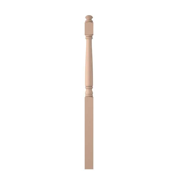 3.25 in. D x 3.25 in. W x 57.625 in. H  Unfinished Maple Wood Long Utility Mushroom Top Newel