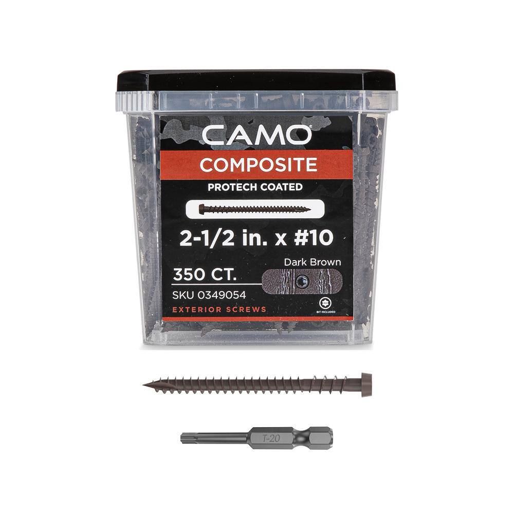 CAMO 10 21/2 in. Dark Brown Star Drive TrimHead Composite Deck Screw