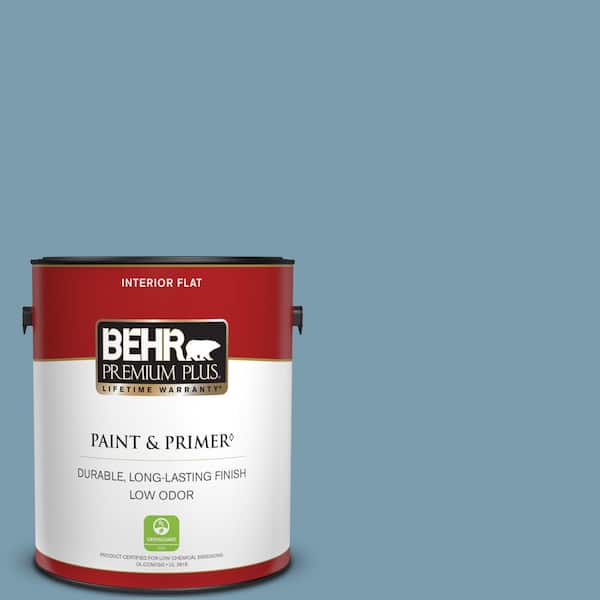 BEHR PREMIUM PLUS 1 gal. #550F-4 Cool Dusk Flat Low Odor Interior Paint & Primer
