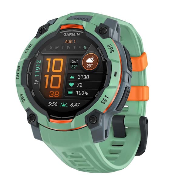 Instinct 3 Amoled 45 mm GPS Smartwatch with Silicone Band 1.77 x .58 in. Neo Tropic