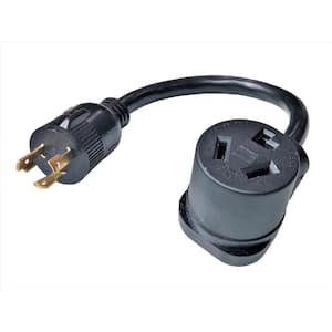 1.5 ft. 10/3 3-Wire 30 Amp 250-Volt 3-Prong Locking NEMA L6-30P to 10-30R Dryer Adapter Cord